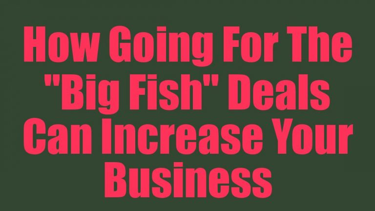 How Going For The “Big Fish” Deals Can Increase Your Business