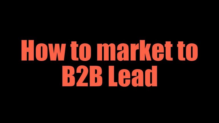 How to market to B2B Lead